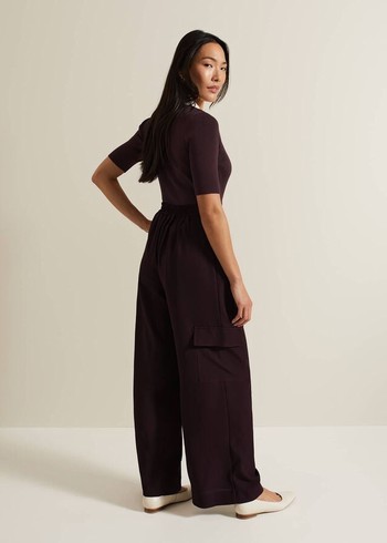 Phase Eight Marissa Cargo Trousers Burgundy Canada | EUHMRI-506